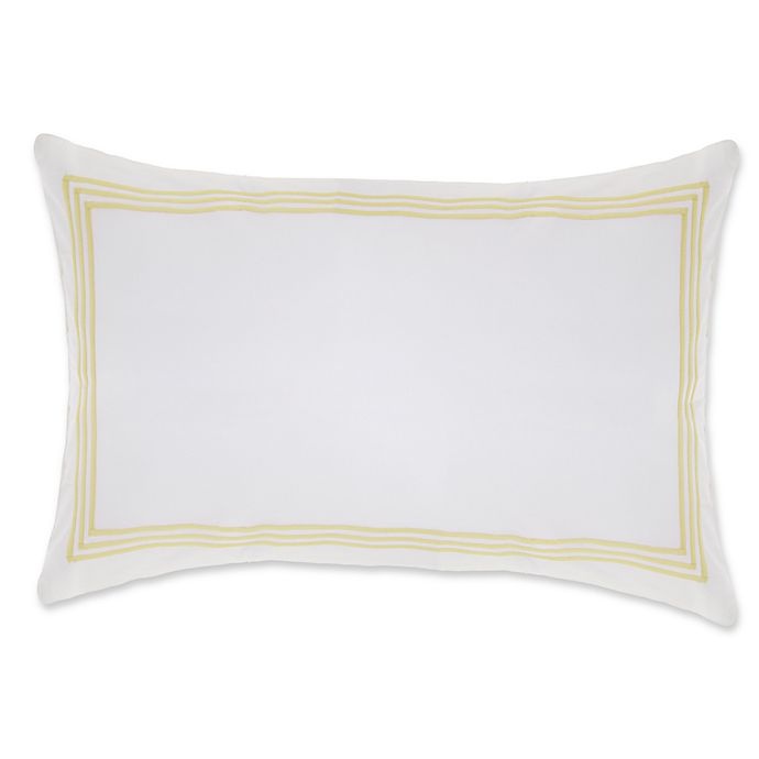 slide 1 of 1, Wamsutta Hotel Triple Baratta Stitch King Pillow Sham - White/Yellow, 1 ct