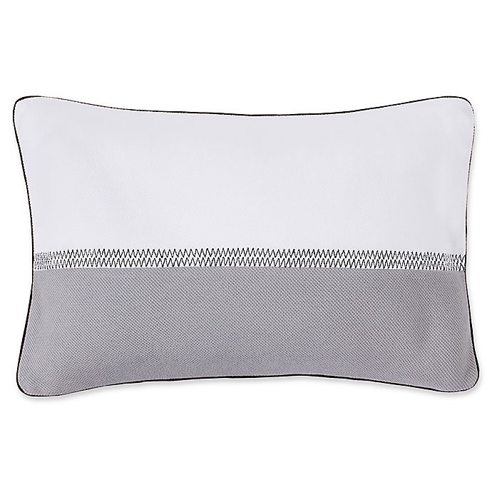 slide 1 of 1, Lacoste Embroidery Line Oblong Throw Pillow - Alloy Grey, 1 ct