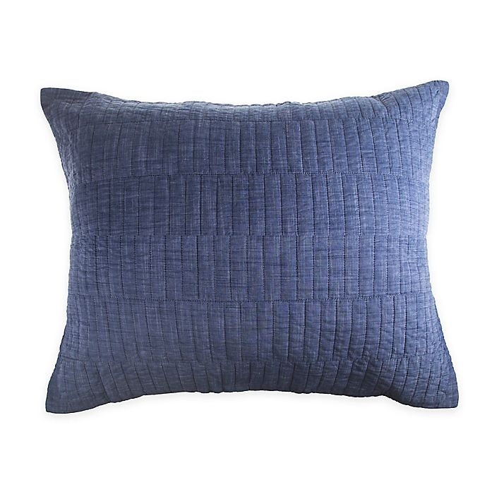 slide 1 of 1, Real Simple Dune Chambray Standard Pillow Sham - Blue, 1 ct