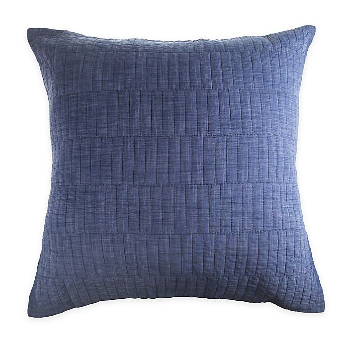 slide 1 of 1, Real Simple Dune Chambray European Pillow Sham - Blue, 1 ct