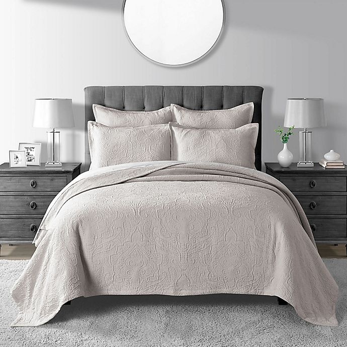 slide 3 of 4, Emerson Matelasse Twin Coverlet Set - Taupe, 1 ct