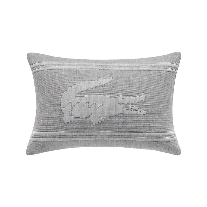slide 1 of 2, Lacoste Crocodile Oblong Throw Pillow - Silver/Grey, 1 ct