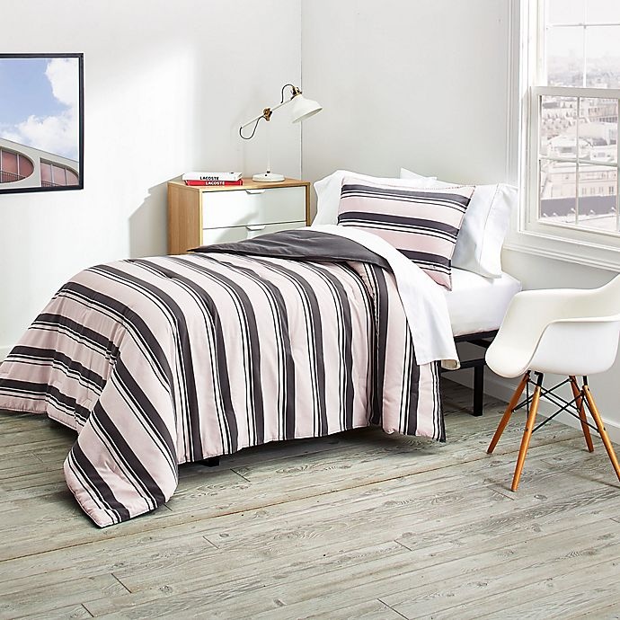 slide 2 of 8, Lacoste Gradient Stripe Reversible Full/Queen Comforter Set - Pink, 1 ct