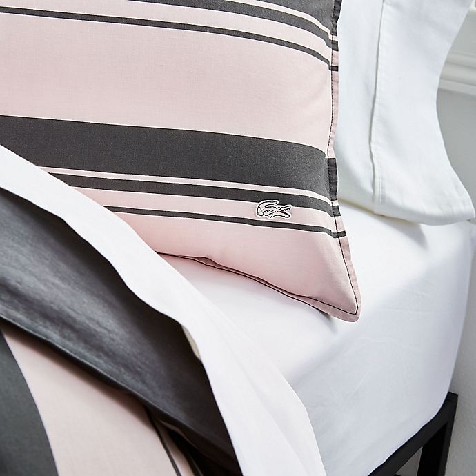 slide 6 of 8, Lacoste Gradient Stripe Reversible Full/Queen Comforter Set - Pink, 1 ct