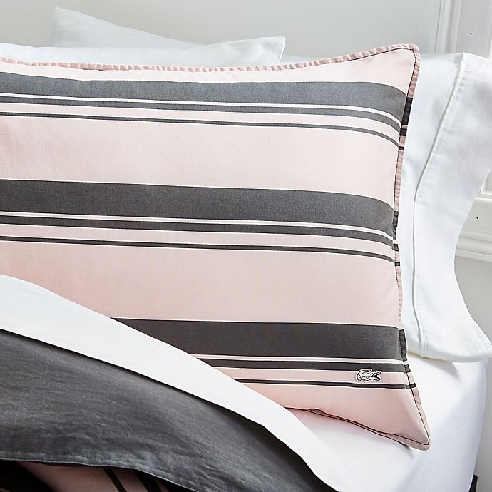 slide 7 of 8, Lacoste Gradient Stripe Reversible Full/Queen Comforter Set - Pink, 1 ct