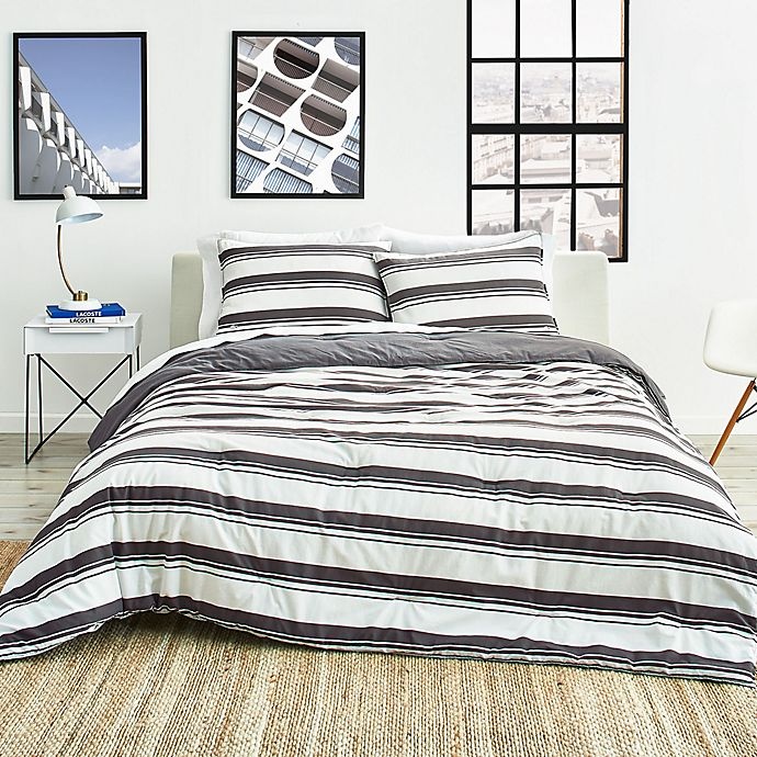 slide 5 of 7, Lacoste Gradient Stripe Reversible Twin/Twin XL Comforter Set - Ivory, 1 ct