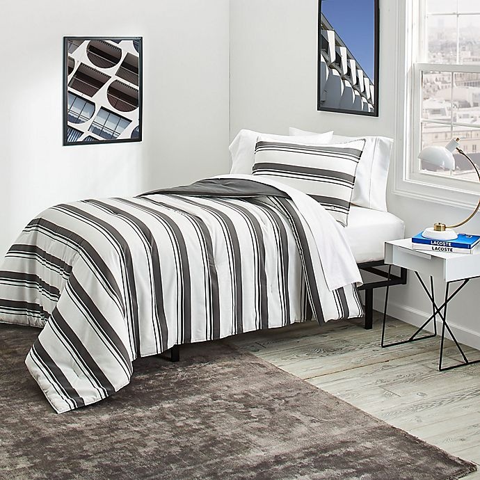 slide 6 of 7, Lacoste Gradient Stripe Reversible Twin/Twin XL Comforter Set - Ivory, 1 ct