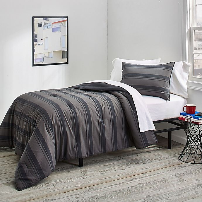 slide 8 of 9, Lacoste Gradient Stripe Reversible Full/Queen Comforter Set - Grey, 1 ct