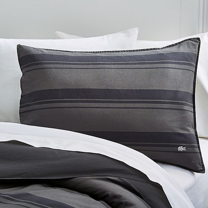 slide 9 of 9, Lacoste Gradient Stripe Reversible Full/Queen Comforter Set - Grey, 1 ct