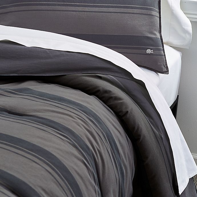 slide 4 of 9, Lacoste Gradient Stripe Reversible Full/Queen Comforter Set - Grey, 1 ct