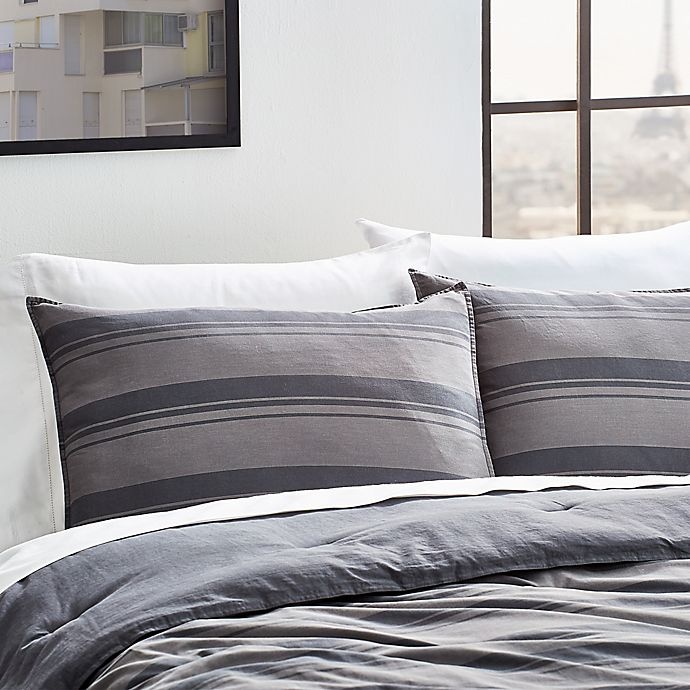 slide 6 of 9, Lacoste Gradient Stripe Reversible Full/Queen Comforter Set - Grey, 1 ct