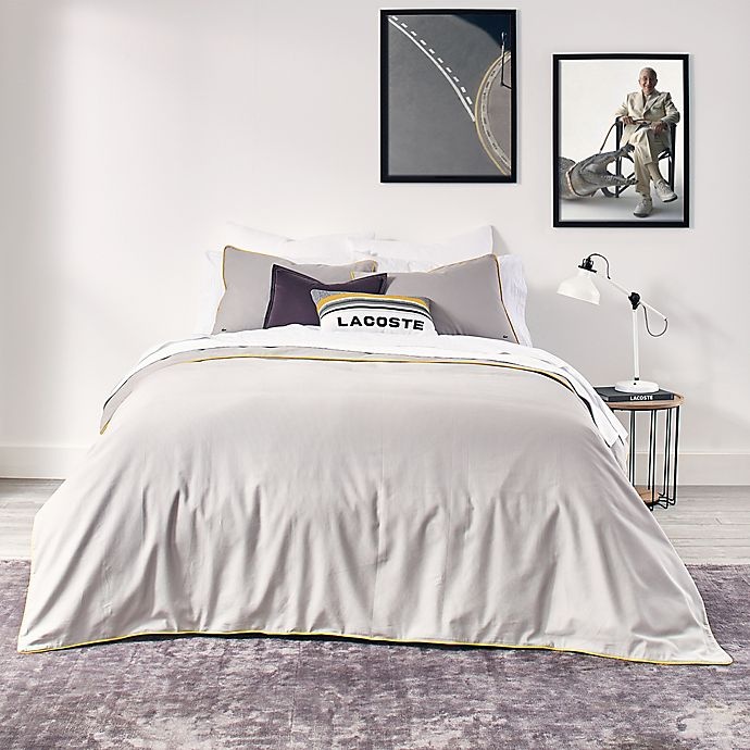 slide 4 of 6, Lacoste Gorbio Reversible Twin/Twin XL Duvet Cover Set - Alloy Grey, 2 ct