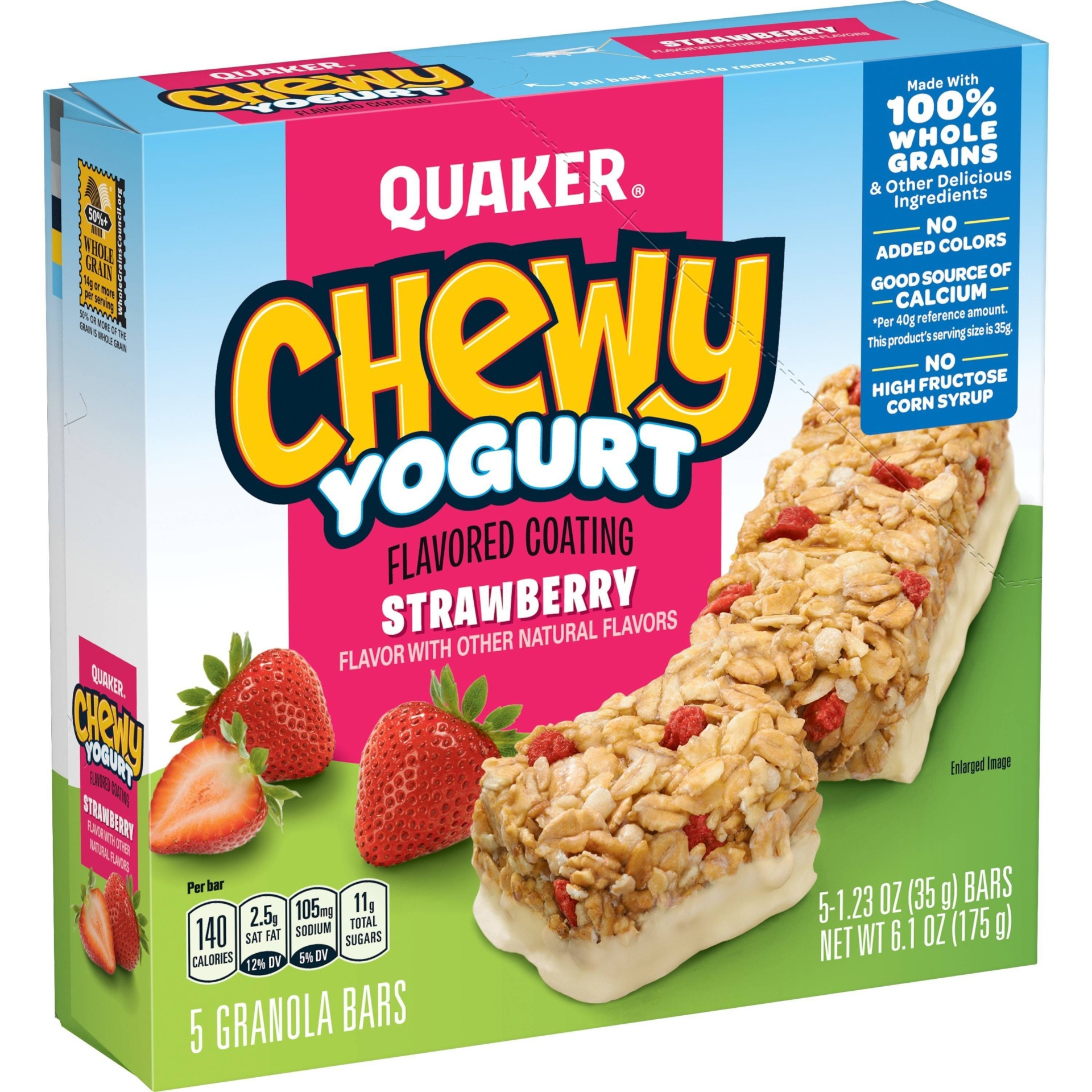 slide 1 of 6, Quaker Chewy Strawberry Yogurt Bars, 5 ct; 1.23 oz