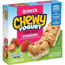 Quaker Chewy Yogurt Strawberry Granola Bars(5-1.23oz)6.1 Ounce 5 Bars Box