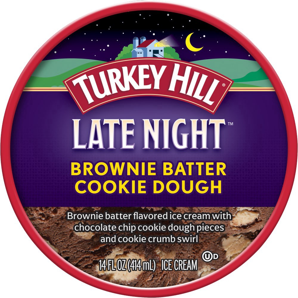 slide 4 of 4, Turkey Hill Late Night Brownie Batter Cookie Dough, 14 fl oz