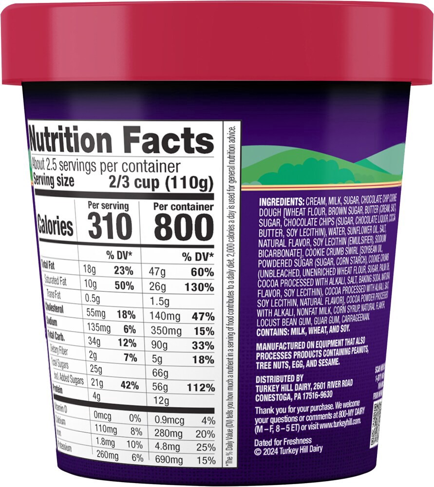 slide 2 of 4, Turkey Hill Late Night Brownie Batter Cookie Dough, 14 fl oz