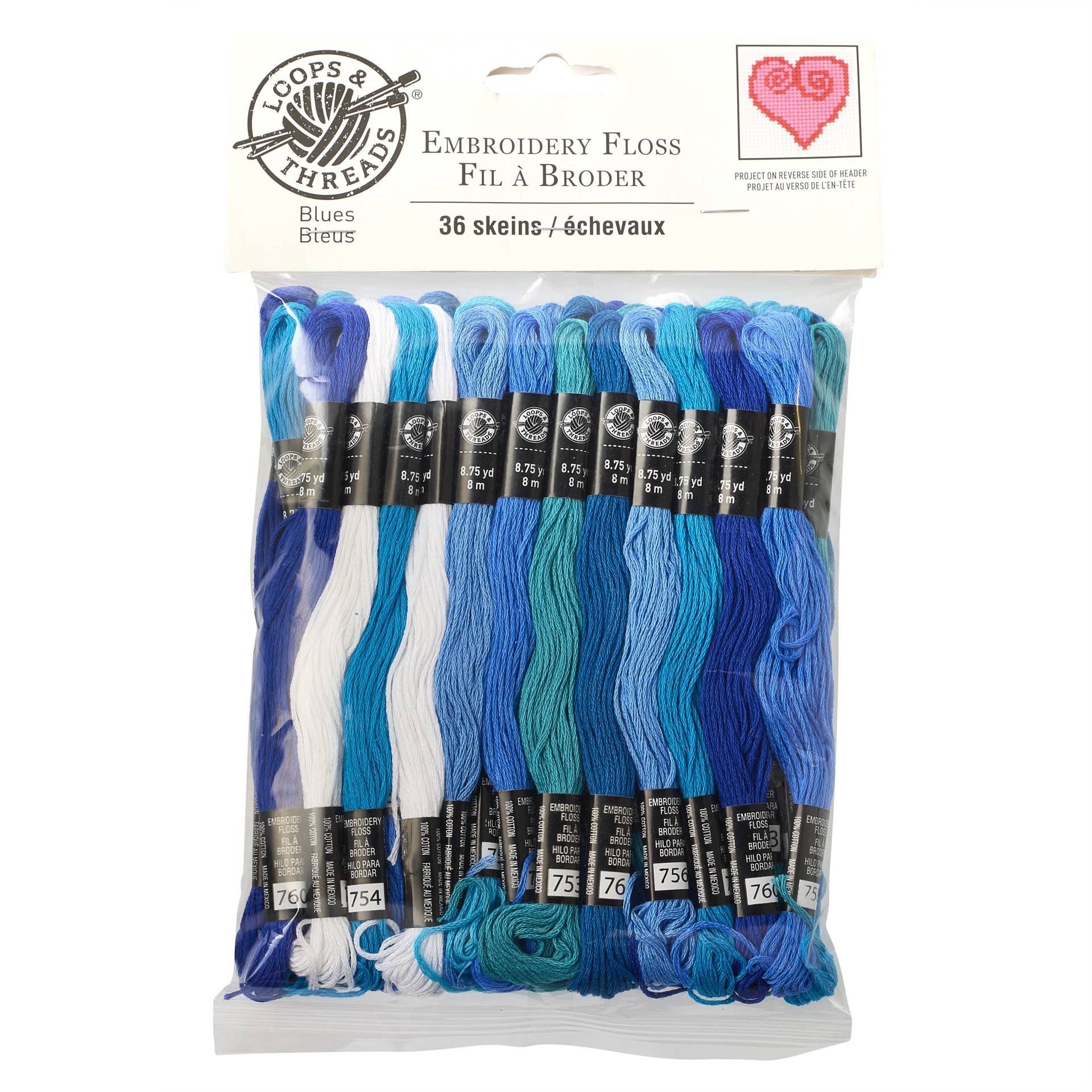 slide 4 of 6, Blues Embroidery Floss By Loops & Threads, 8.75 yd