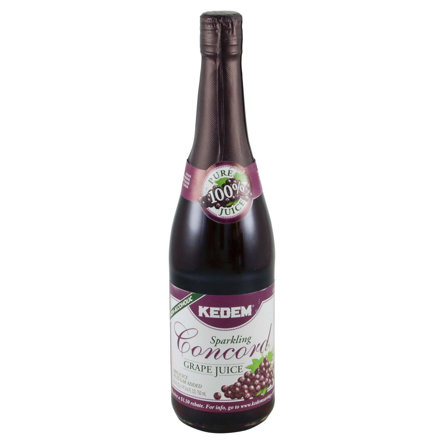 slide 1 of 3, Kedem Non Alcoholic Concord Sparkling Grape 100% Juice - 750 ml, 750 ml