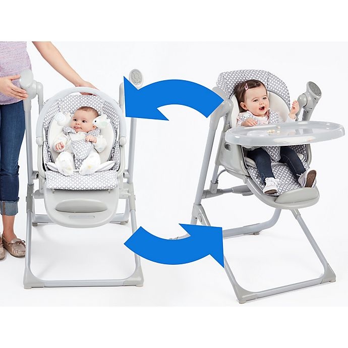 slide 9 of 9, Primo 2-in-1 Smart Voyager Swing and High Chair - Grey, 1 ct