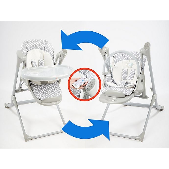 slide 4 of 9, Primo 2-in-1 Smart Voyager Swing and High Chair - Grey, 1 ct