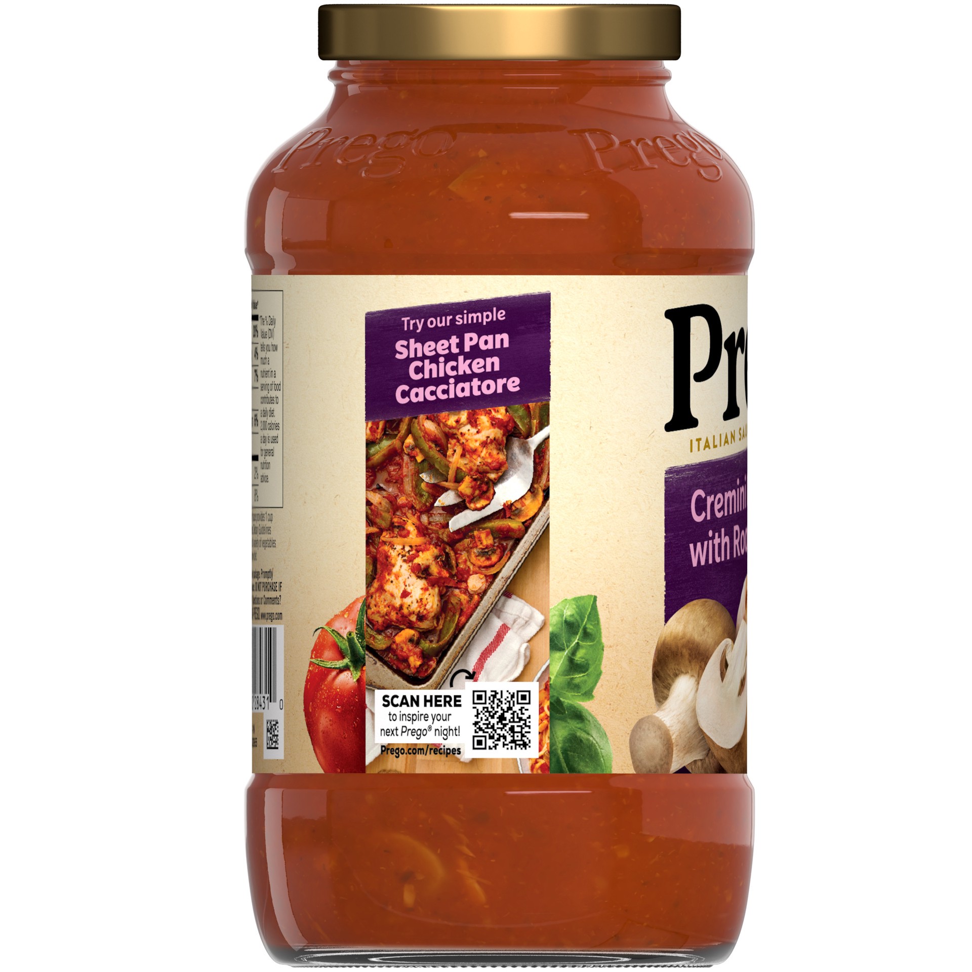 slide 4 of 5, Prego Cremini Pomodoro With Roasted Garlic Pasta Sauce, 23.5 oz Jar, 23.5 oz