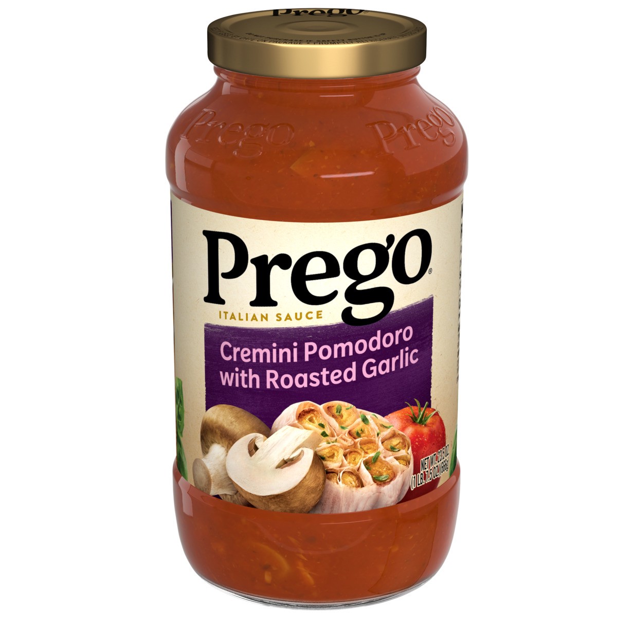 slide 1 of 5, Prego Cremini Pomodoro With Roasted Garlic Pasta Sauce, 23.5 oz Jar, 23.5 oz