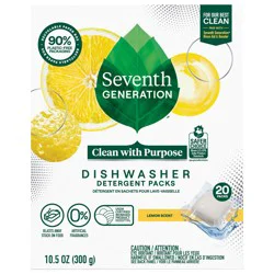 Seventh Generation Lemon Scent Dishwasher Detergent Packs