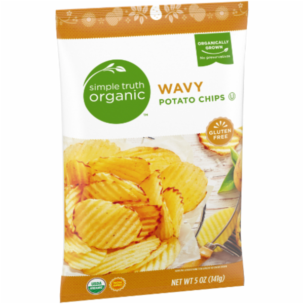 slide 1 of 1, Simple Truth Organic Organic Wavy Potato Chips, 5 oz