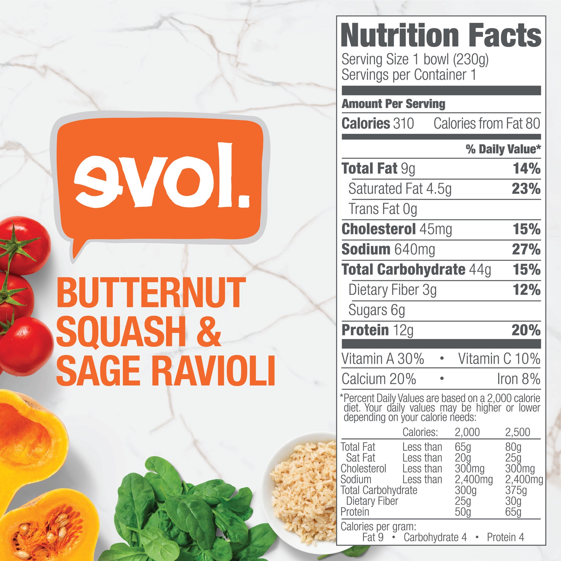 slide 5 of 5, EVOL Butternut Squash & Sage Ravioli 8.13 oz, 