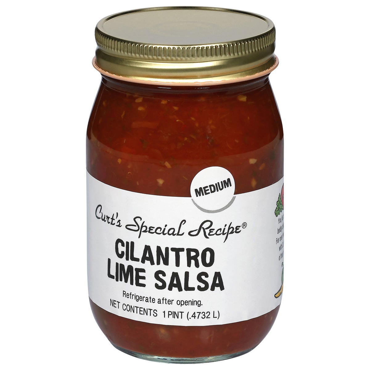 slide 2 of 4, Curt's Special Recipe Cilantro Lime Salsa Medium, 1 pint