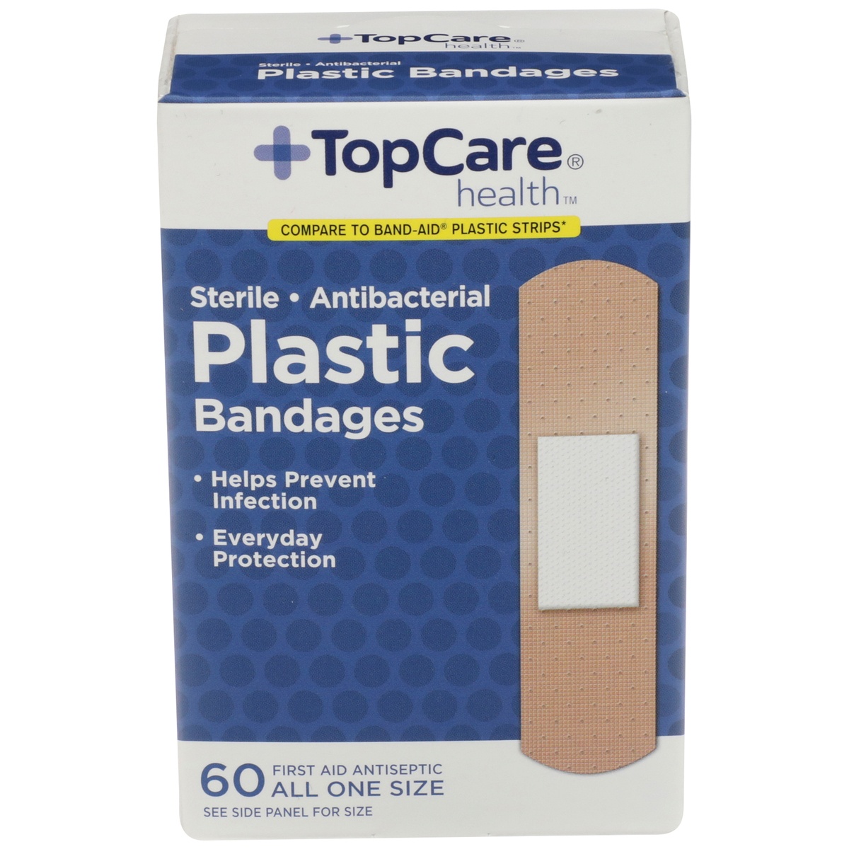 slide 1 of 1, TopCare Bandage Plastic Strip, 60 ct