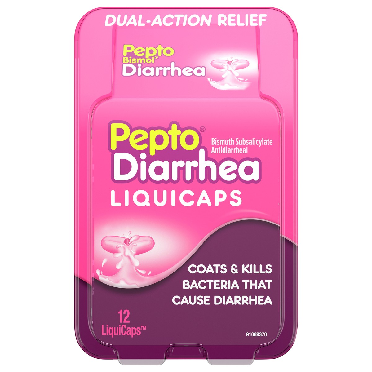 slide 1 of 3, Pepto-Bismol Anti Diarrhea Medicine for Diarrhea Relief, 12 ct