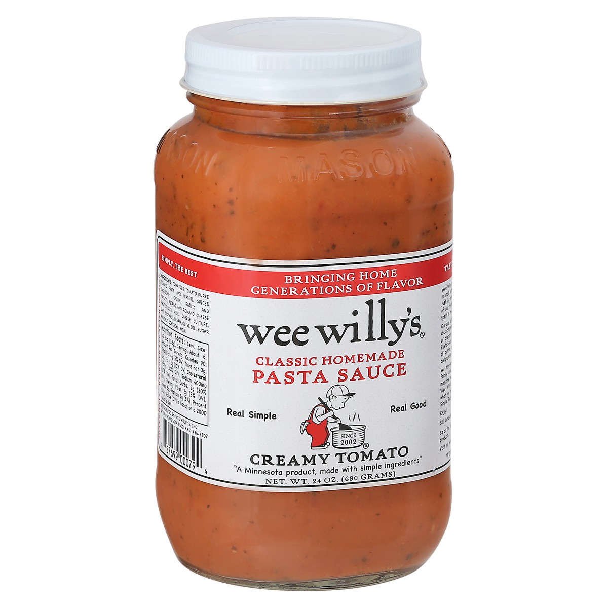 slide 3 of 12, Wee Willy's Creamy Tomato Pasta Sauce 24 oz, 