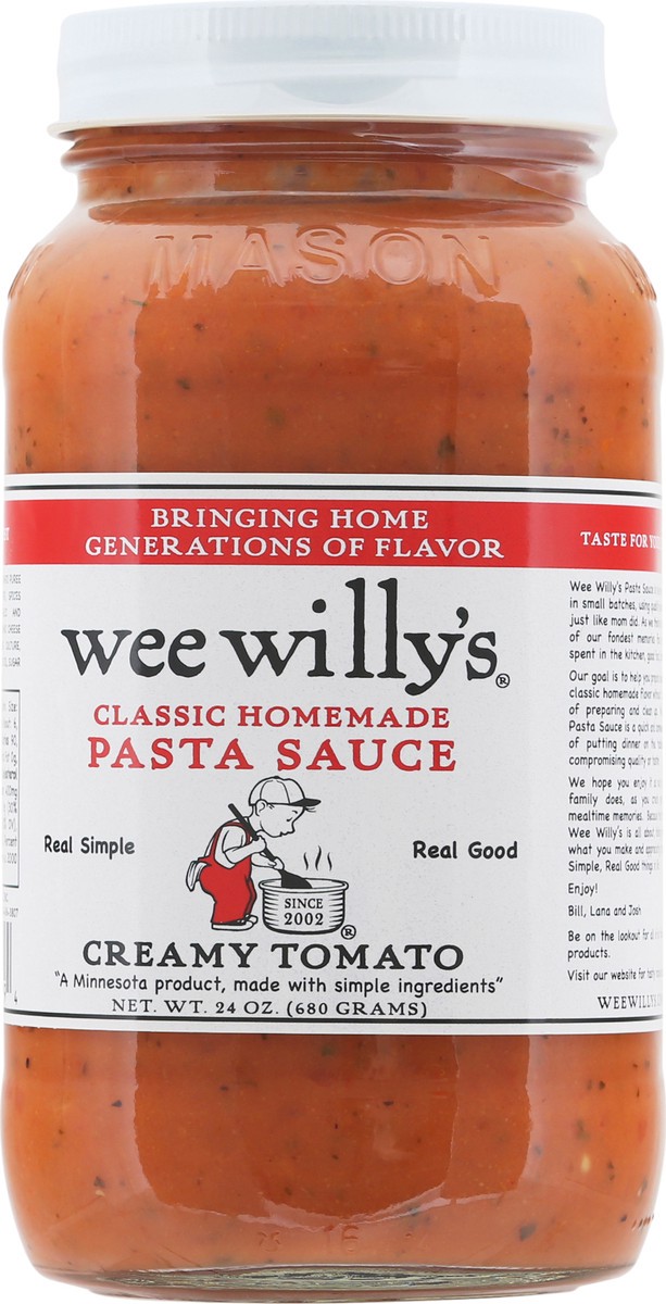 slide 11 of 12, Wee Willy's Creamy Tomato Pasta Sauce 24 oz, 