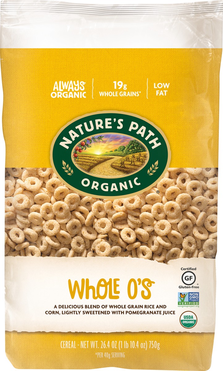 slide 4 of 5, Nature's Path Organic Whole O'S Cold Cereal 26oz EcoPac Bag, 26.4 oz