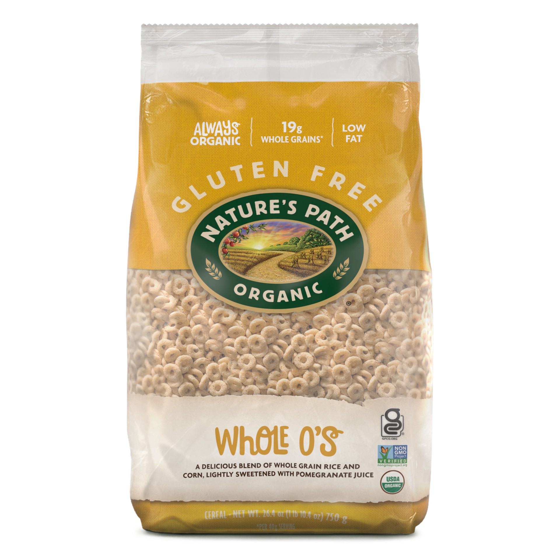 slide 1 of 5, Nature's Path Organic Whole O'S Cold Cereal 26oz EcoPac Bag, 26.4 oz