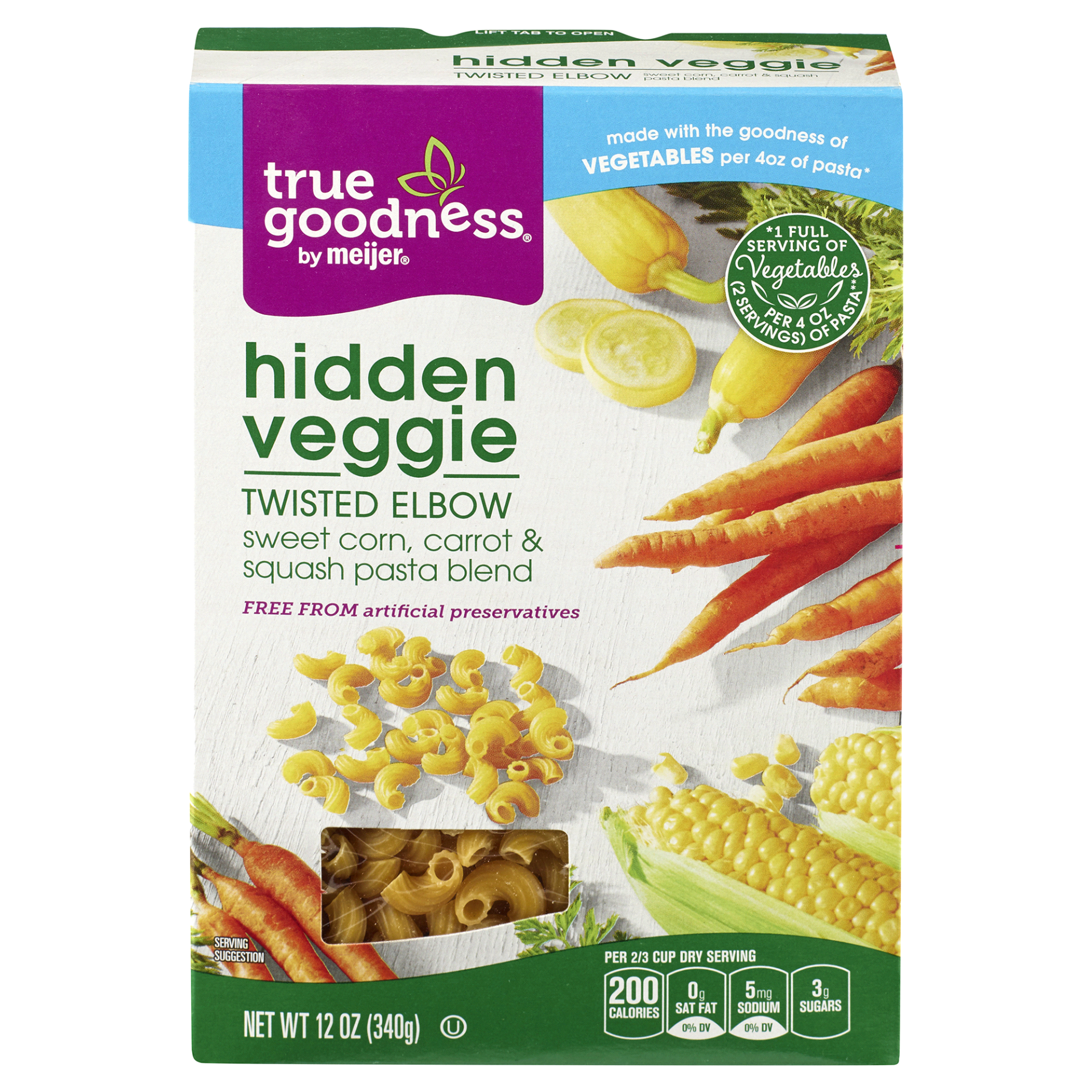 slide 1 of 4, True Goodness Hidden Veggie Twisted Elbow Pasta, 12 oz