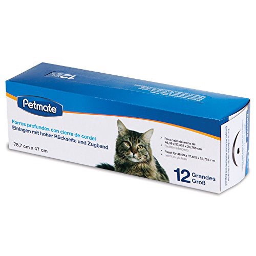 slide 2 of 3, Petmate Drawstring Hi-Back Litter Box Liners, 12 ct