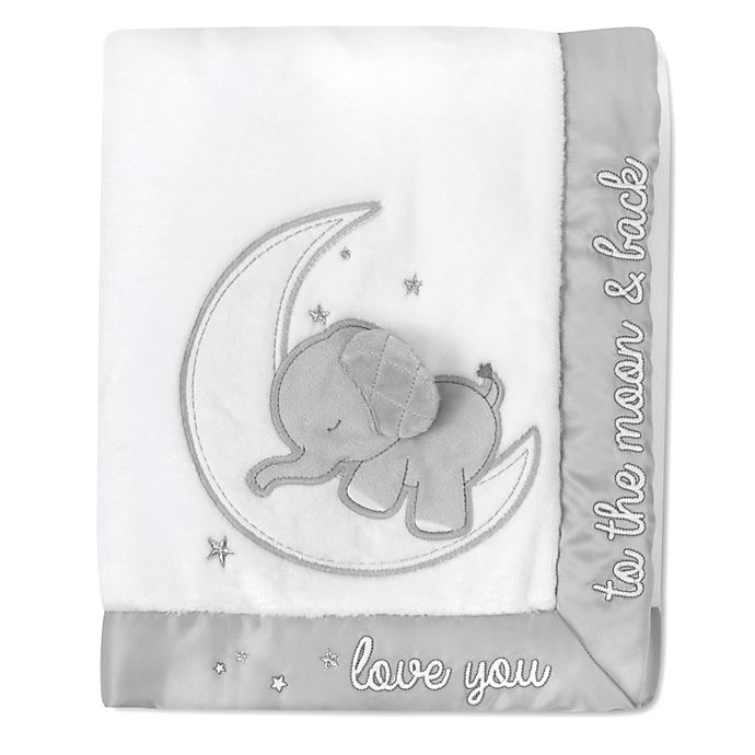 slide 1 of 4, Wendy Bellissimo Mix & Match Best Lil Elephant Plush Blanket - White Moon, 1 ct