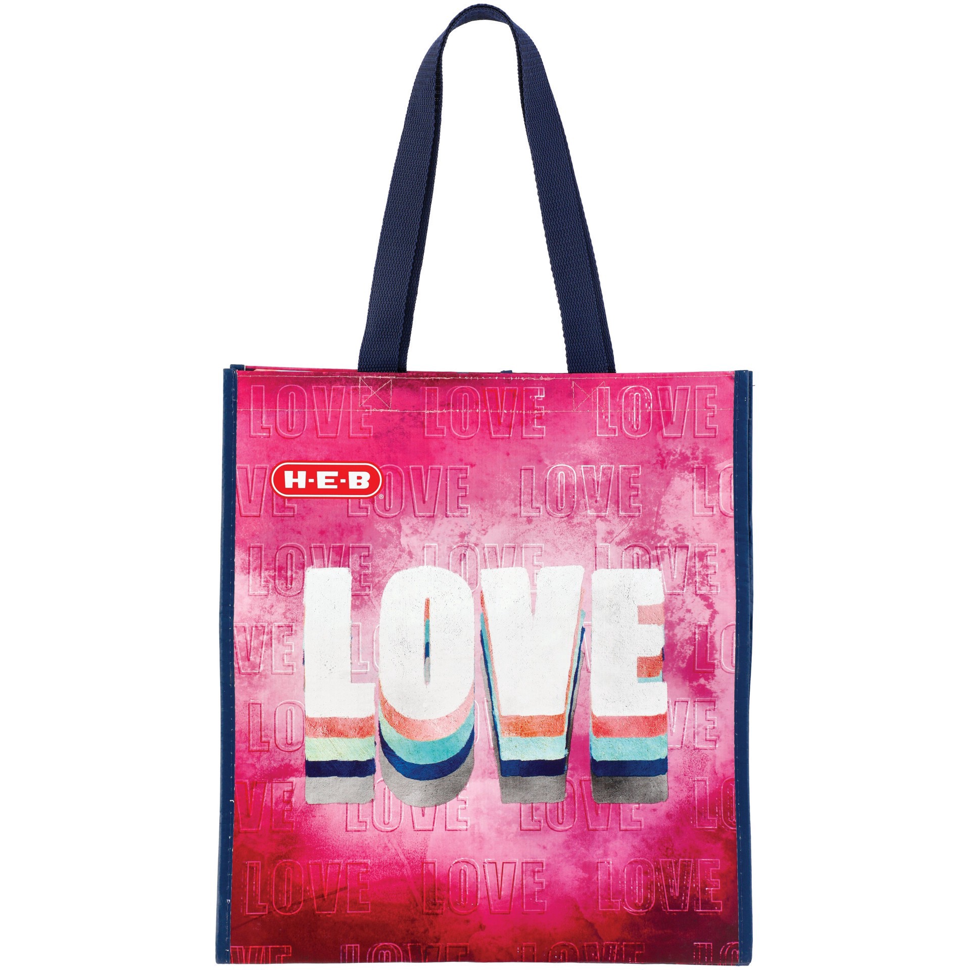 slide 1 of 1, H-E-B Back To College Love Reusable Shopping Bag, standard
