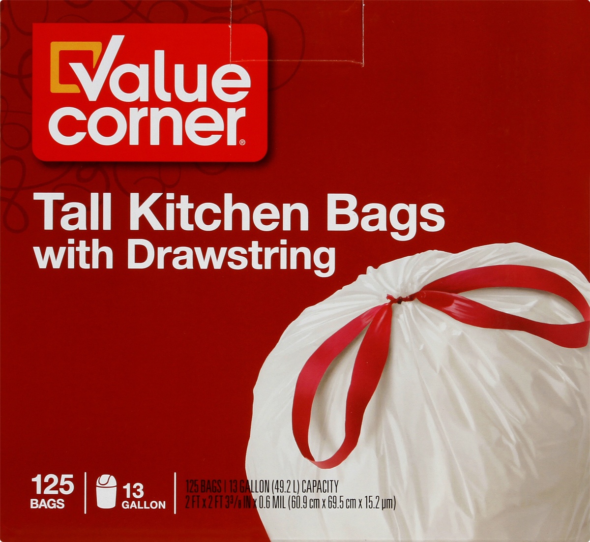 slide 4 of 9, Pantry Essentials Signature Kitchens Bags Tall Drawstring 13 Gallon, 125 ct