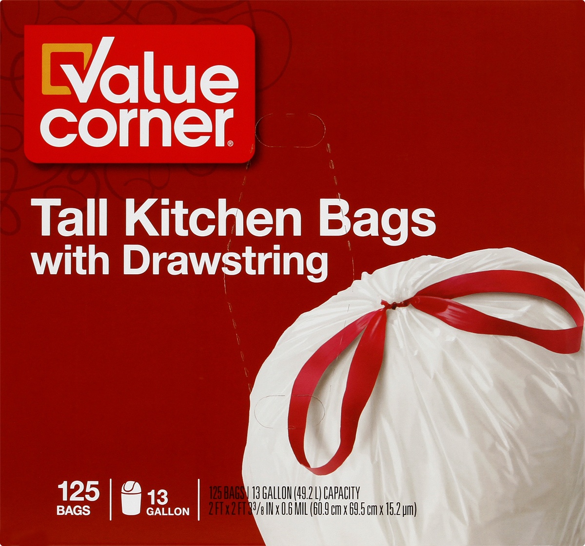 slide 6 of 9, Pantry Essentials Signature Kitchens Bags Tall Drawstring 13 Gallon, 125 ct