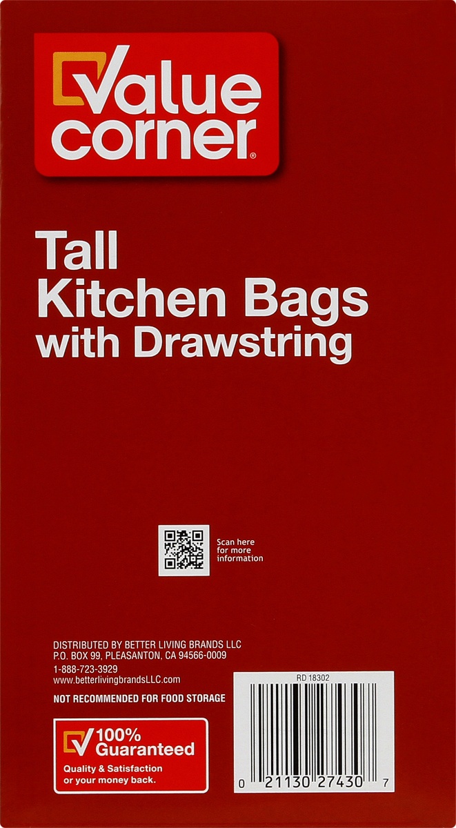 slide 8 of 9, Pantry Essentials Signature Kitchens Bags Tall Drawstring 13 Gallon, 125 ct