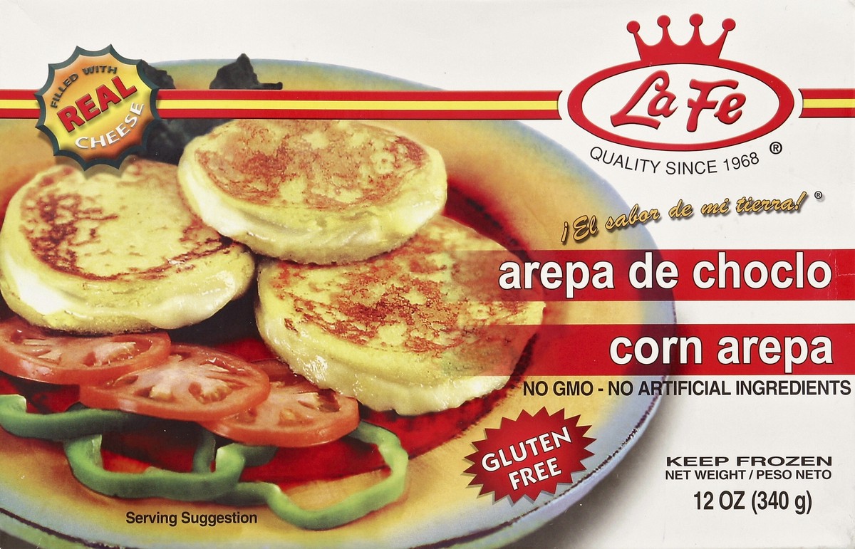 slide 4 of 4, La Fe Corn Arepa, 12 oz