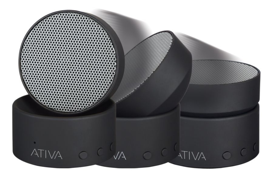 slide 3 of 5, Ativa Wireless Bluetooth Swivel Speaker, Black, A106, 1 ct