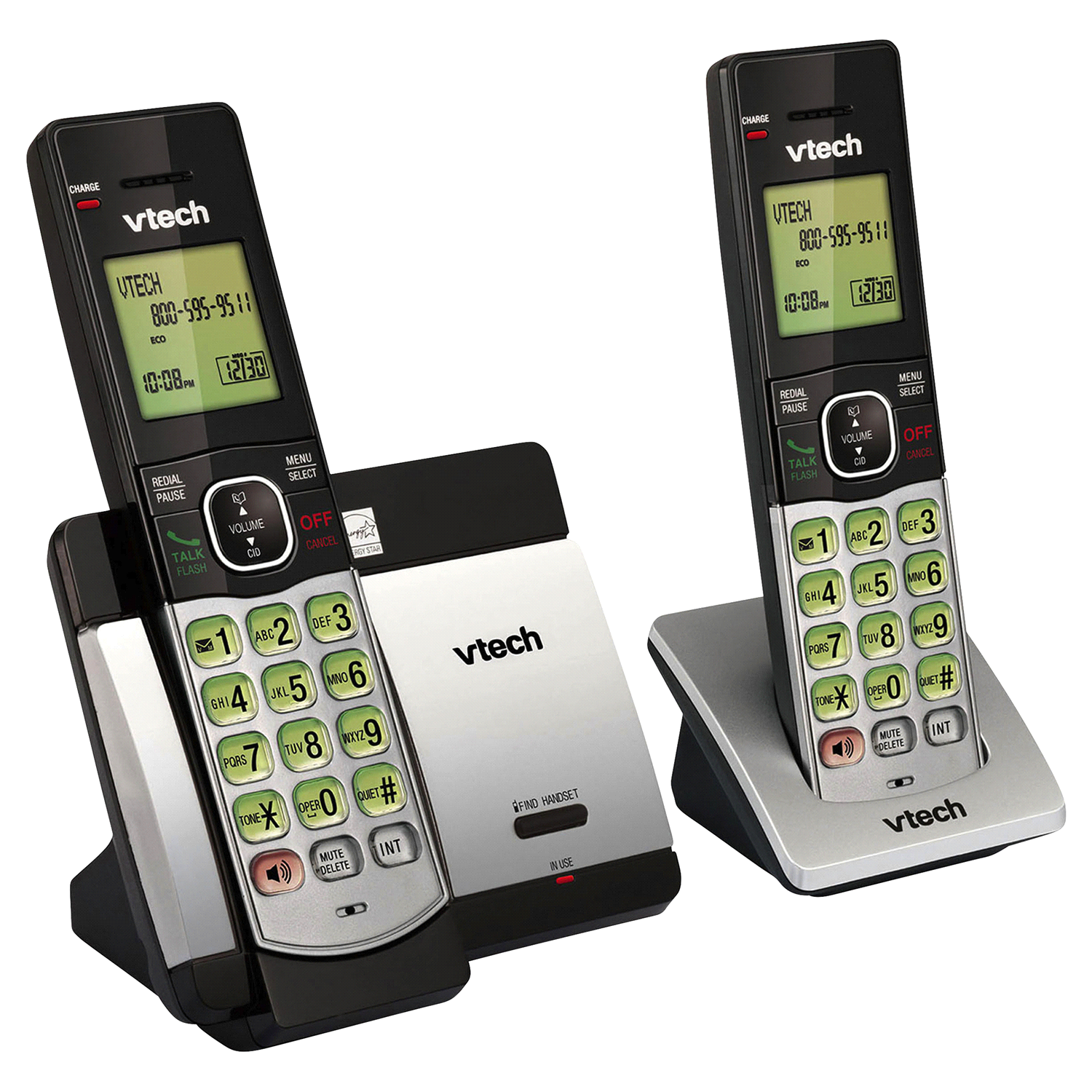 slide 2 of 2, VTech DECT 6.0 Expandable Cordless Phone with 2 Handsets - Silver CS5119-2, 1 ct