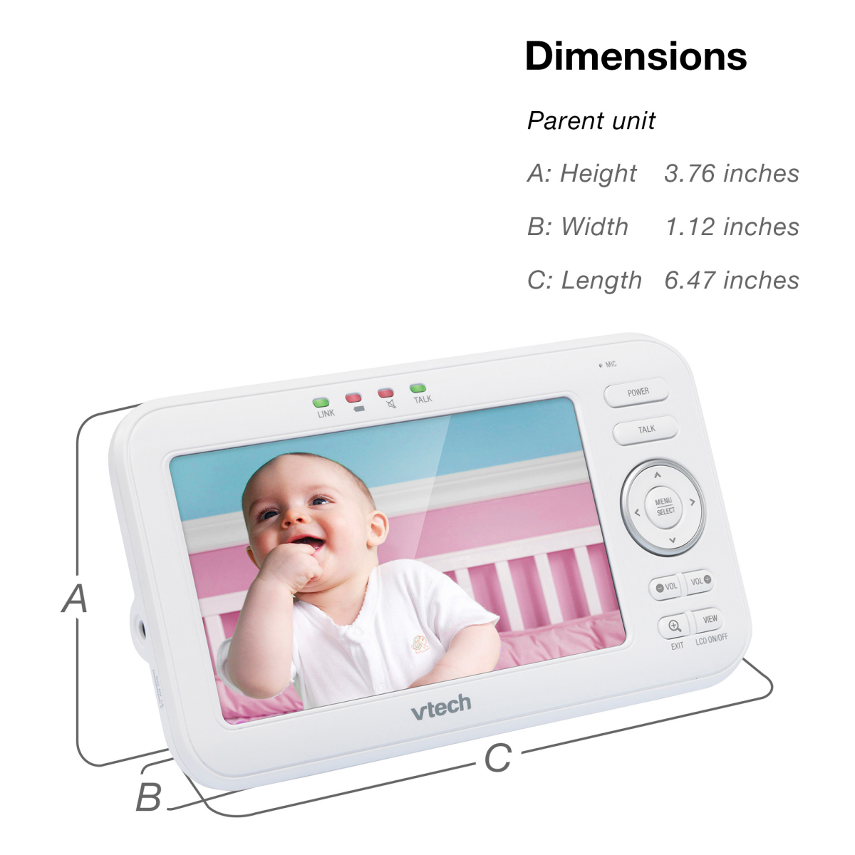 slide 3 of 5, V-Tech Digital 5" Video Monitor with Nightlight, 5 in