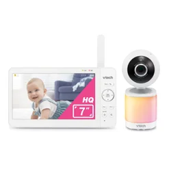 VTech 7" Digital Video Baby Monitor with Pan-Tilt-Zoom, 600p High-Quality Display, and No WiFi, VM7468HQ (White)