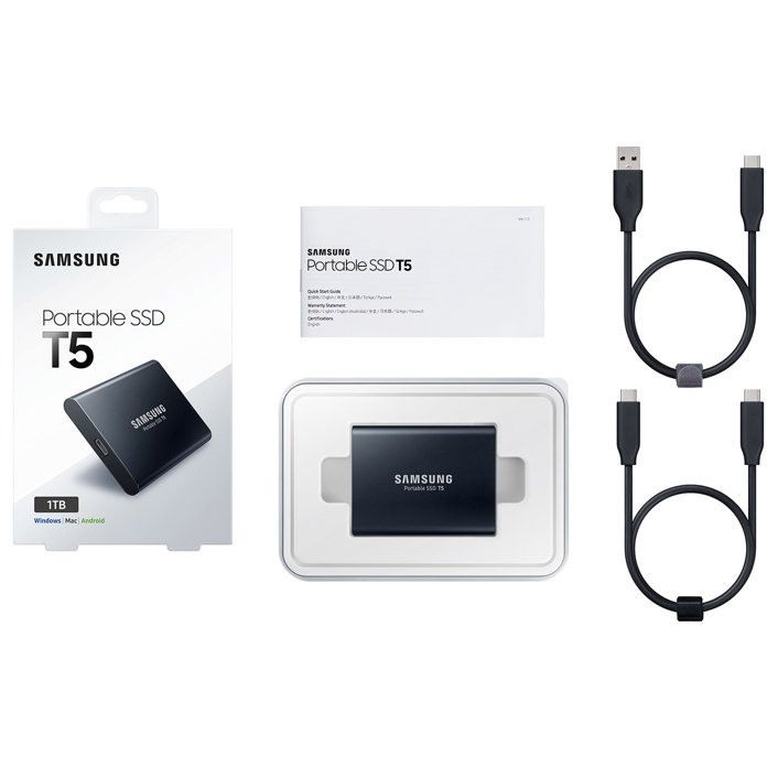 slide 3 of 8, Samsung T5 1Tb External Solid State Drive, Mu-Pa1T0B/Am, 1 ct