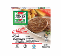 slide 1 of 2, Jones Dairy Farm All Natural Pork Sausage Patties, 8 ct; 12 oz